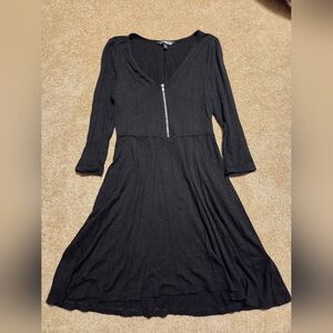 Express Black Long Sleeve Dress with Zipper